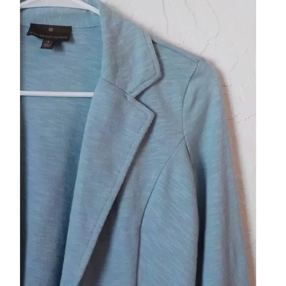 Fenn Wright Manson Blue Open Blazer Front Pockets Lightweight Women Small - Picture 3 of 6